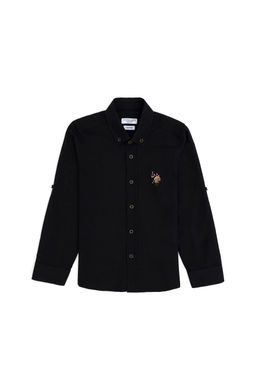 Erkek _ocuk Siyah Uzun Kollu Basic G_mlek Sepette S_rpriz _ndirim