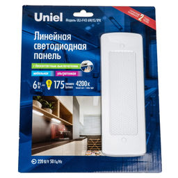 ULI-F43-6W/4200K/DIM SENSOR IP20 SILVER Панель линейная светодиодная ультратонкая, с бесконтактным выключателем, диммер.199,5х66,5х11мм. 175Lm. Серебристый. ТМ Uniel