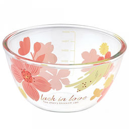 Лак ин лав (Luck in love) Салатник стеклянный 1л д16,7см h8,9см, боросиликатное стекло, с деколью, с мерной шкалой (Китай) - Домашняя Мода фото 3