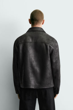 CAZADORA EFECTO PIEL LAVADA / Negro - Zara фото 3