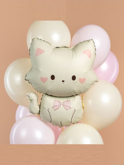 Цена за 2 шт. Воздушный шар фольгированный 28" «Кошечка с бантиком»