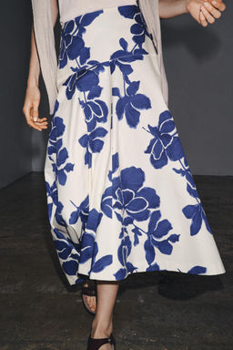 ZW COLLECTION FLORAL MIDI SKIRT - Zara фото 14