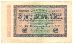 Банкнота 20000 марок 1923 года Германия