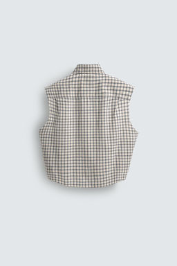 Рубашка Tank Boxy Fit клетчатая бежевого цвета