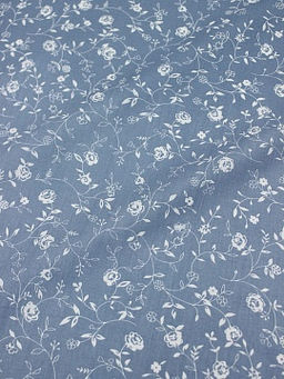 Поплин Роза Вьюнок цв.сине-серая дымка, СОРТ2, ш.1.5м, хлопок-100%, 105гр/м.кв