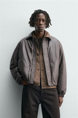 RELAXED FIT LEATHER EFFECT JACKET - Zara фото 8