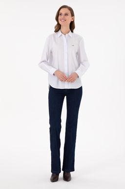 Женская белая рубашка с длинным рукавом Дополнительная скидка 11% в корзине - U.s. polo assn фото 4