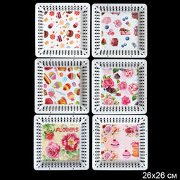 Поднос квадратный 26х3,5 см / JCA508 /уп 60/