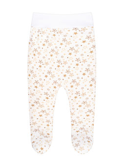 Ползунки короткие молочные принт бежевые звезды