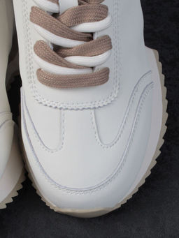 05-PDJ66-1 WHITE/BEIGE Кроссовки женские (натуральная кожа) - Фабричный китай фото 11