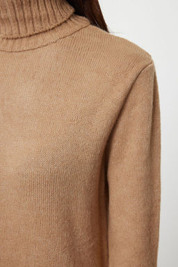 TRENDYOLMILLA Camel Midi Triko Genis Kal?p Yumusak Dokulu Elbise TWOAW24EL00034  фото 4