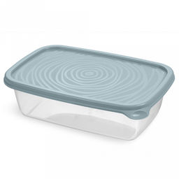 Контейнер для продуктов пластмассовый "Романо" 0,9л, 19,8х13,1х6см, светло-голубой, подходит для СВЧ (Россия)
