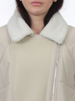 S24-163 BEIGE Куртка демисезонная женская (100 гр. холлофайбер) - Fashion фото 4