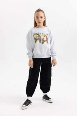 Хлопковые брюки карго с парашютом для девочек - Defacto фото 3