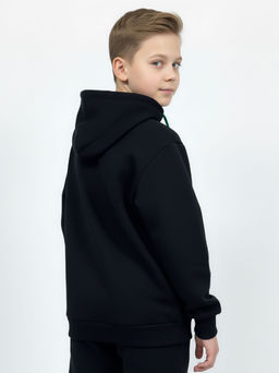 Толстовка зипка с капюшоном на молнии 22-7312 черный - Mini maxi фото 4