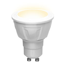 LED-JCDR 6W/WW/GU10/FR PLP01WH Лампа светодиодная. Форма JCDR, матовая. Серия ЯРКАЯ. Теплый белый свет (3000K). Картон. ТМ Uniel