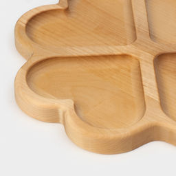 Менажница авторская Adelica «Сердце», 4 секции, 22×22×1.8 см, дерево берёза, пропитана минеральным маслом, коричневая