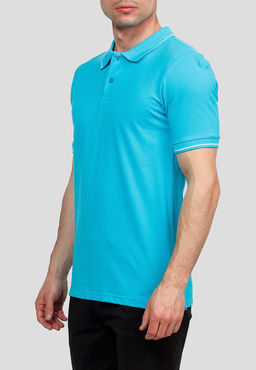Джемпер мужской с воротником поло короткий рукав GREG G134 (лазурь)