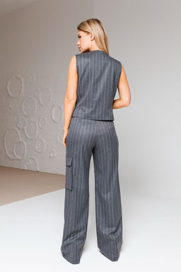 Костюм AmberA 2054 серый полоска  фото 2