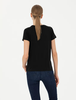 Siyah Regular Fit Basic Ti__rt