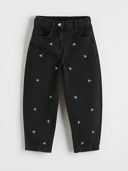 Balloon Fit Nak??l? K?z ?ocuk Jean Pantolon