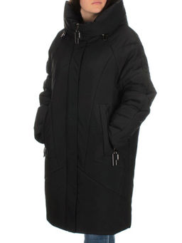 M-9117 BLACK Пальто зимнее женское CORUSKY (верблюжья шерсть) - Фабричный китай фото 3