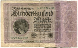 100000 марок 1923 года Германия