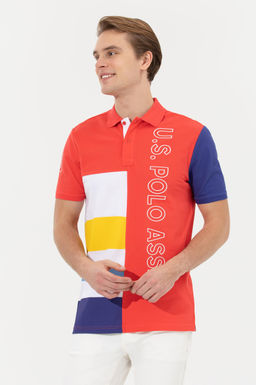U. S. Polo Assn Мужская красная футболка с воротником-поло - U.s. polo assn фото 4