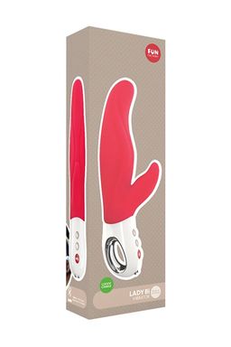 Вибратор Fun Factory LADY BI, силикон, красный, 22 см  фото 5