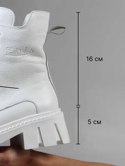 Ботинки 346.чанкиw. Белый бартон/Шерсть