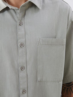 Rahat Kal?p K?sa Kollu Erkek Jean G?mlek