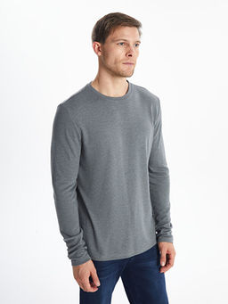 Bisiklet Yaka Uzun Kollu Erkek Sweatshirt