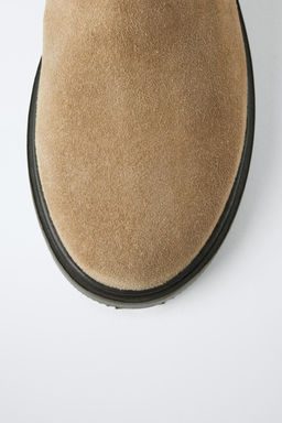 LEATHER SPLIT SUEDE BOOTS - Zara фото 6
