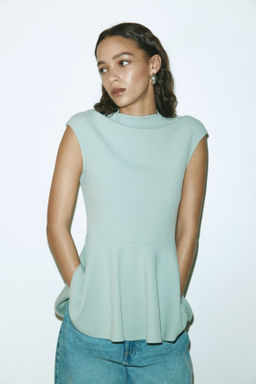 Top en punto roma con peplum - H&m фото 2