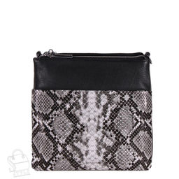 Сумка женская кожаная 9875-4-6 black gray Polina&Eiterou