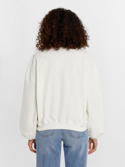 Свитшот женский кремовый с принтом молочный +печать 122935