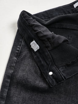 Джинсы чёрные для девочки 33-1095 черный - Mini maxi фото 5