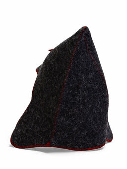 Шапка для бани и сауны Будёновка, полиэфир, шерсть, серая