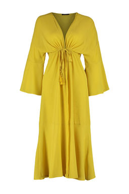 Yag Yesil Maxi Dokuma Buzgulu Plaj Kimono&Kaftan TBESS23KM00105 - Trendyolmilla фото 7