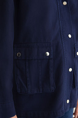 Koyu Mavi Kontrast Suet Yakal? Oversize Denim Gomlek Ceket TWOSS25CE00005 - Trendyolmilla фото 4