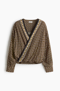 Blusa de viscosa con dise?o cruzado