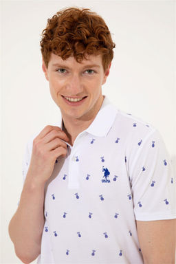 U. S. Polo Assn Мужская белая футболка с воротником-поло - U.s. polo assn фото 7