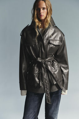 FAUX LEATHER JACKET WITH POCKETS - Zara фото 2