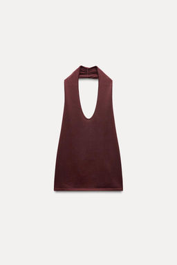 KNIT OPEN BACK TOP WITH HEART APPLIQUE - Zara фото 6