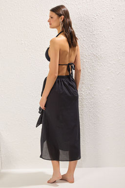 TRENDYOLMILLA Ekru Midi Dokuma F?rf?rl? %100 Pamuk Plaj Etek TBESS25ET00010 фото 9