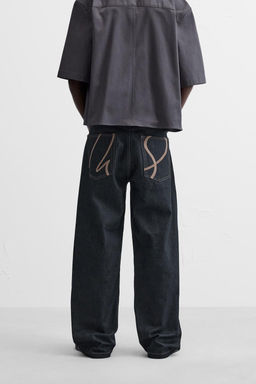 EMBROIDERED BAGGY FIT JEANS - Zara фото 2