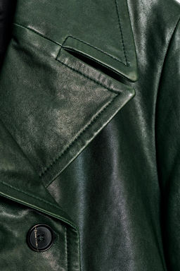 DOUBLE-BREASTED LEATHER BLAZER ZW COLLECTION LIMITED EDITION - Zara фото 10