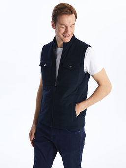 Standart Kal?p Dik Yaka Erkek Triko Yelek