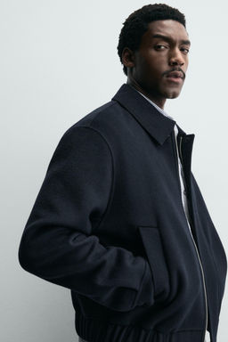 CROPPED FIT WOOL BLEND OVERSHIRT - Zara фото 6