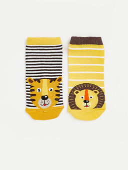 Desenli Erkek ?ocuk Patik ?orap 3l?